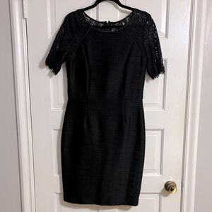 Anthropologie Maeve Black Lace Sleeve Dress